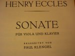 Eccles; Henry - Sonate g-moll; für Viola und Klavier; (bearb. von Paul Klengel)