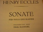 Eccles; Henry - Sonate g-moll; für Viola und Klavier; (bearb. von Paul Klengel)