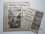 Pols, Bram - Twee grote krantenknipsels (1): Stofzuiger reinigt Panorama Mesdag (2): Mesdag's Panorama weer kleurecht