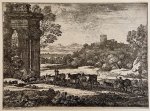 Claude Lorrain (1600-1682) - Antique print, etching I The herd returning in stormy weather, published 1651, 1 p.