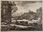 Claude Lorrain (1600-1682) - Antique print, etching I The herd returning in stormy weather, published 1651, 1 p.