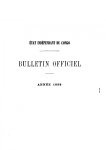 Etat Indépendant du Congo - roi Léopold II - Etat Indépendant du Congo - Bulletin Officiel – Année 1898 Etat Indépendant du Congo - roi Léopold II - Etat Indépendant du Congo - Bulletin Officiel – Année 1898