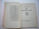 Slauerhoff, J. / Pol Dom(omslag), Van Uytvanck, teekening portret - De erfgenaam (uit den bundel Schuim en Asch)