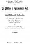 Voetius, Gisbertus - Verhandeling over de zichtbare en georganiseerde kerk. Uit het Latijn vertaald door R.J.W. Rudolph en F.F.C. Fischer