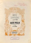 Mahler, Gustav: - Dritte Symphonie in D Moll. Klavierauszug zu vier Handen arrangiert von J.W. von Woss