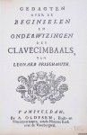 Frischmuth, Leonard - Gedagten over de beginselen en onderwyzingen des clavecimbaals