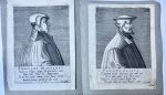 Hendrik Hondius I (1573-1650) - Two portrait engravings 1604 | Portrait of Ambrosius Blaurer and Paul Fagius, from the series: Icones virorum nostra patrumq. memoria Illustrium, 2 pp.