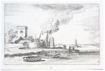 Jan van de Velde II (c. 1593-1641) - Antique print, etching | Beacons at the banks of a river [Set title: Amoenissimae aliquot regiunculae... (4th volume)], published ca. 1620, 1 p..