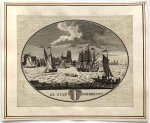 L. van Ollefen (1749-1816)/A.C. Brouwer (1722-...)/J.G. Visser (...-...) - [Antique print, city view, 1792] De Stad Dordrecht, engraving by De Visser, 1792.