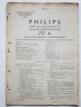  - Philips service documentatie - voor het ontvangtoestel 717A - geschikt voor voeding uit wisselstroomnetten