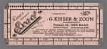 n.n - (BOEKENLEGGER / BOOKMARK) Postzegelhandel G. Keiser en Zoon
