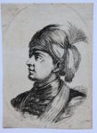 Stefano della Bella (1610-1664) - Antique print, etching | Young man in turban. ca. 1650, 1 p.