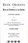 A. Nizzardini - Ecce Orienti or Rites and Ceremonies of the Essenes