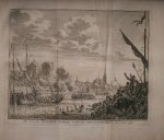 antique print (prent) - (Nijmegen). De overste Maarten Schenk verdrinkt voor Nieuwmegen in `t jaar 1589.