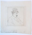 Laurent Verwey van Udenhout (1884-1913) - [Modern print, etching and drypoint] Man with bowler hat (man met bolhoed), published before 1913.