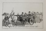 Braakensiek, Johan (1858-1940) - [Original lithograph/lithografie by Johan Braakensiek] Optocht met koets en tamboer. 1 p.
