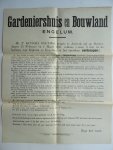  - Aanplakbiljet: 1917 ENGELUM,Gardenietrshuis en Bouwland, Openbare verkoping