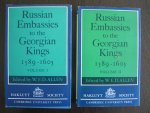 Allen, W.E.D. - Russian Embassies to the Georgian Kings 1589-1605, volume I en II