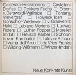 HECKMANNS, F.W. & DORFLES, G & FUCHS, R.H. & BERSWORDT-WALLRABE, H.-L.-A. & WEDEWER, R. & HAKS, F. (e.a.) - Neue Konkrete Kunst: Konkrete Kunst - Realer Raum