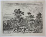 Vinne, Jan Vincentsz. van der (1663-1721) - [Antique etching] Bij 't Menniste Bosie [set: 'Gesiten buyten Haarlem'], 1650-1700.