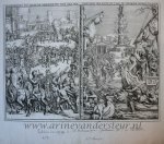 Romeyn de Hooghe (1645-1708) - [Antique print, etching, 1691] Panels decorating a triumphal arch for the entrance of William III in The Hague, published 1691, 1 p.