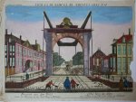 Gottlieb Friedrich Riedel (1724-1784) - [Antique print, handcolored optica, The Hague] VUE VERS L'ENTREE DE LA VILLE DE LA HAYE/Aankomst in Den Haag, published ca. 1750.