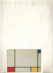  - ansichtkaart MONDRIAAN, comp. met rood, geel en blauw, 1927