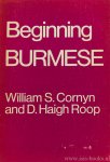 CORNYN, W.S., ROOP, D.H. - Beginning Burmese.