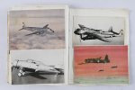 zelf geschreven - Uniek!!! Zelfgeschreven boekje met teksten en ansichtkaarten van vliegtuigen 1939-1950 (7 foto's)
