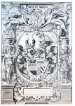 Andreas Kohl (1624-1657) - [Antique print, engraving] The arms of the family Pfinzing-Grundlach: Patriae et Amicis (familiewapen), published before 1657.