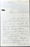 Ryelandt, Joseph: - [Eigenh. Brief mit Datum und Unterschrift] "Monsieur le Président"
