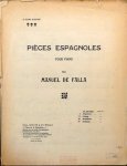 Falla, Manuel de: - Pièces Espagnoles pour piano... en recueil