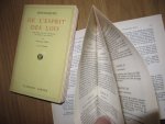 Montesquieu - De l'esprit des lois, Texte établi avec une introduction des notes et des variantes par Gonzague Truc