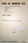Rorem, Ned: - From an unknown Past for Mixed Chorus (SATB)