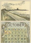 HOYTEMA, Theo van [HOIJTEMA] - Kalenderblad T. v. Hoytema - Trekvogels - october - kalenderjaar 1912.