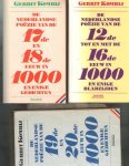 G KOMRIJ - 3 delen ;De  Nederlandse Poëzie  van de 12e tot de 16e eeuw / van de 17de en de 18ste  en van de 19e en de 20e Eeuw in 1000 en enige gedichten