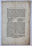 AMSTERDAM IN 1787 - [Printed publication [1787]] “Acte van qualificatie” dd. Amsterdam [1787], 1 blad folio, gedrukt.