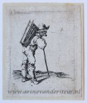 Gillis van Scheyndel (I) (1594/96-ante 1660) - [Antique print, etching] Man standing in right profile with a basket on his back, before 1660.