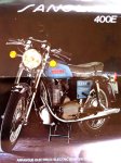  - MOTOREN:  SANGLAS 400E eencilinder uitklapbrochure in kleur, jaren 70