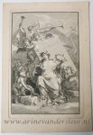 Jan Wandelaar (1692-1759) - Antique print, engraving | Poetry tramples snakes (slangen) and a mask (masker), published ca. 1702-1759, 1 p.