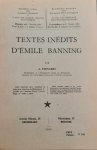 STENGERS Jean, [BANNING Emile] - Textes inédits d'Emile Banning