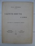 Grojean, Oscar - Sainte-Beuve à Liège. Lettres et documents inédits.
