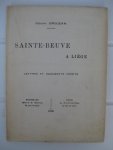 Grojean, Oscar - Sainte-Beuve à Liège. Lettres et documents inédits.