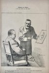 Braakensiek, Johan (1858-1940) - [Original lithograph/lithografie by Johan Braakensiek] "Natuur en Plicht, of de zoon rechter over zijn vader.", 19 November 1893, 1 pp.
