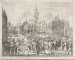 Jan Luyken (1649-1712) - [Antique print, etching] 'D' afbeelding hoe men de Magistraet en Geestelykheyt der stadt Amsterdam heeft uytgeleydt, en t' scheep gebraght den 26 May 1578'; 'Alteratie' of Amsterdam, 1578, published 1703.