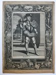 Anonimous master - [Antique print etching and engraving/ets en gravure] PHILIPS de II (portrait of Philip II of Spain)/Filips de Tweede van Spanje, published 1725.