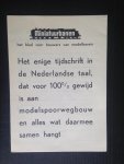  - Folder tijdschrift Miniatuurbanen, gewijd aan de modelspoorwegbouw
