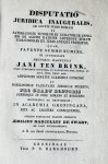 Swart, Aemilius Marcellus de, uit Zweins - Disputatio juridica inauguralis, ad locum juris Romani de satisdatione tutorum et curatorum [...] Groningen P.S. Barghoorn 1833