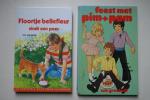 Cok Grashoff - 2 boeken samen: Feest Met Pim + Pam  met tekeningen van Annie Contios   &   Floortje Bellefleur Vindt een Poes