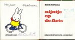 BRUNA, Dick - Nijntje op de fiets. (Inscribed by Dick Bruna).